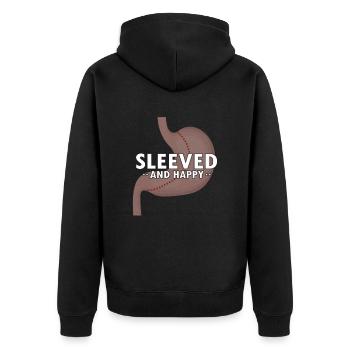 Gastric Bypass and Gastric Bypass Operation Design - Unisex Premium Organic Zip Hoodie - black - Back - Nico (187cm)