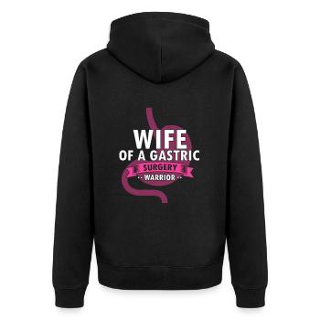 Gastric Bypass and Gastric Bypass Operation Design - Unisex Premium Organic Zip Hoodie - black - Back - Nico (187cm)