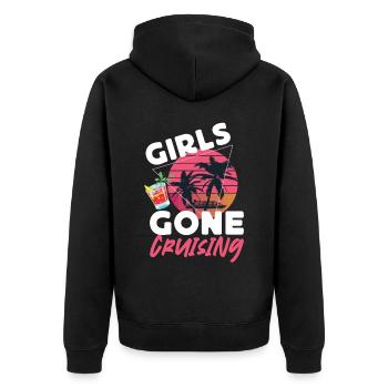 Cruise Ship Vacation Friends - Unisex Premium Bio Zip Hoodie - Schwarz - Hinten - Nico (187cm)