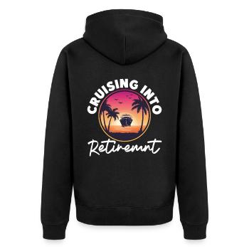 Cruise Ship Vacation Retired - Unisex Premium Bio Zip Hoodie - Schwarz - Hinten - Nico (187cm)