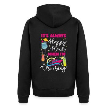 Cruise Ship Vacation Vintage It's - Unisex Premium Bio Zip Hoodie - Schwarz - Hinten - Nico (187cm)