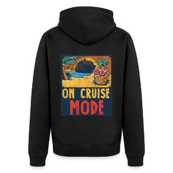 Cruise Ship Vacation Vintage On - Unisex Premium Bio Zip Hoodie - Schwarz - Hinten - Nico (187cm)