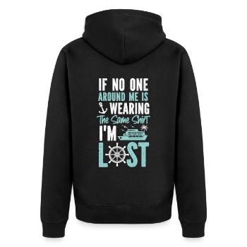 Cruise Ship Vacation Friends - Unisex Premium Bio Zip Hoodie - Schwarz - Hinten - Nico (187cm)