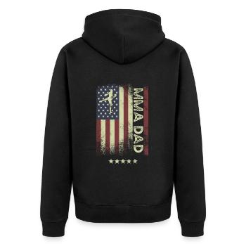 Drapeau américain des États-Unis - MMA Dad - Veste à capuche bio Premium Unisexe - noir - Dos - Nico (187cm)