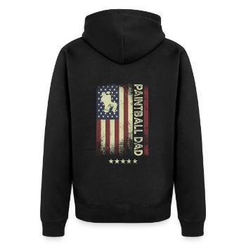 USA American Flag - Paintball Dad - Unisex Premium Organic Zip Hoodie - black - Back - Nico (187cm)