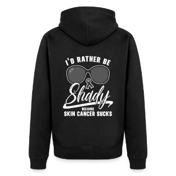 Je préfère être louche parce que le cancer de la peau craint - Veste à capuche bio Premium Unisexe - noir - Dos - Nico (187cm)