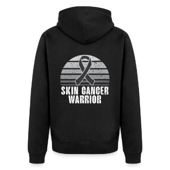 Skin Cancer Warrior Skin Cancer Awareness - Unisex Premium Organic Zip Hoodie - black - Back - Nico (187cm)