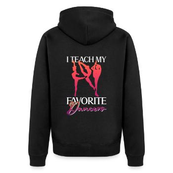 Ich unterrichte meine Lieblingstänzer - Ballett - Unisex Premium Bio Zip Hoodie - Schwarz - Hinten - Nico (187cm)