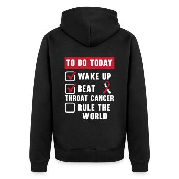 Throat Cancer Head and Neck Cancer Awareness - Unisex Premium Organic Zip Hoodie - black - Back - Nico (187cm)
