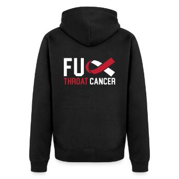 Throat Cancer Head and Neck Cancer Awareness - Unisex Premium Organic Zip Hoodie - black - Back - Nico (187cm)