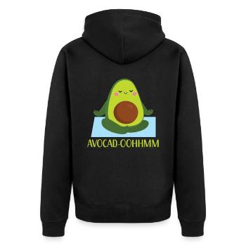 Avocado Yoga Fitness Spiritual Exercise Vegan - Unisex Premium Organic Zip Hoodie - black - Back - Nico (187cm)