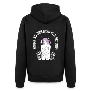 Hysterektomie Blumen Hysterektomie - Unisex Premium Bio Zip Hoodie - Schwarz - Hinten - Nico (187cm)