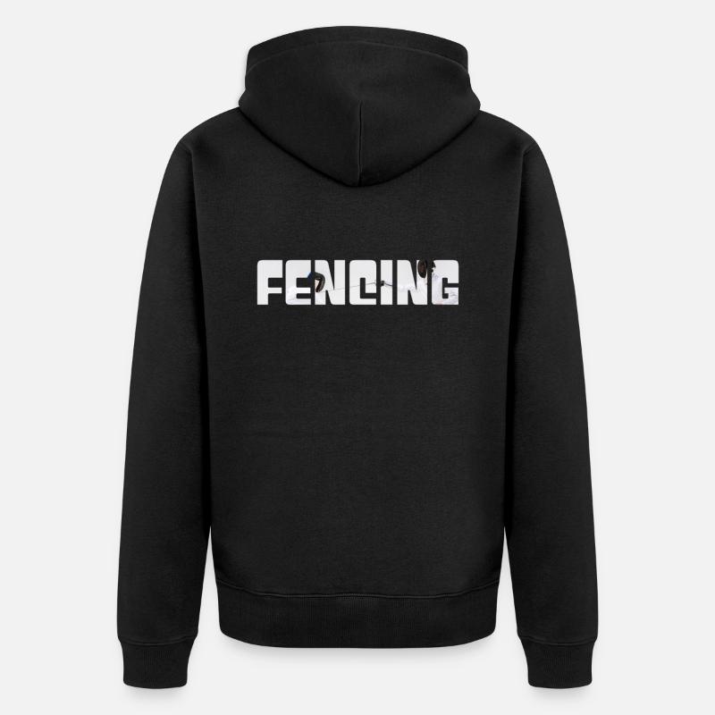 Fechten - Unisex Premium Bio Zip Hoodie - Schwarz