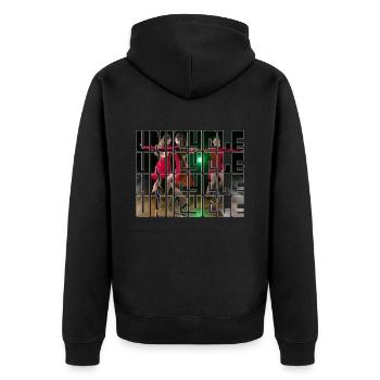 Unicycling - Unisex Premium Organic Zip Hoodie - black - Back - Nico (187cm)