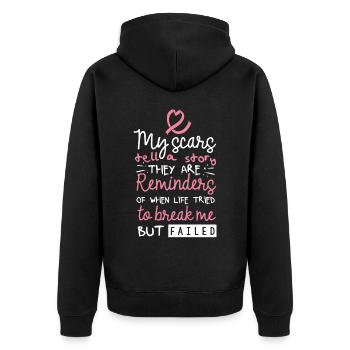 Bewusstsein Für Brustkrebs - Unisex Premium Bio Zip Hoodie - Schwarz - Hinten - Nico (187cm)
