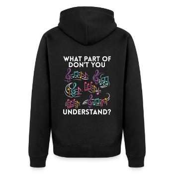 Musiklehrer Musik Lehrer Notenschlüssel - Unisex Premium Bio Zip Hoodie - Schwarz - Hinten - Nico (187cm)