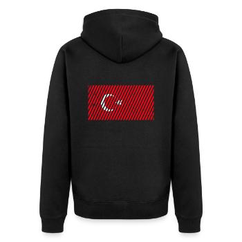 Drapeau de la Turquie - Veste à capuche bio Premium Unisexe - noir - Dos - Nico (187cm)
