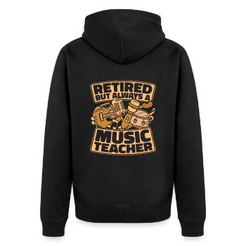 Musiklehrer Musik Lehrer Im Ruhestand - Unisex Premium Bio Zip Hoodie - Schwarz - Hinten - Nico (187cm)