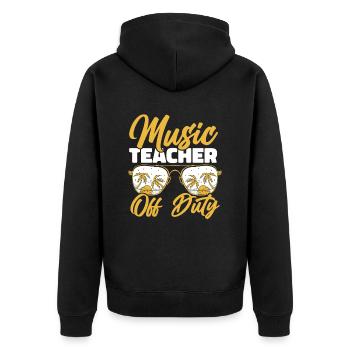 Musiklehrer Musik Lehrer Sonnenbrille - Unisex Premium Bio Zip Hoodie - Schwarz - Hinten - Nico (187cm)