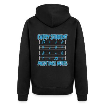 Music Teacher Music Teacher Sheet Music - Unisex Premium Organic Zip Hoodie - black - Back - Nico (187cm)