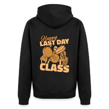 Musiklehrer Musik Lehrer Im Ruhestand - Unisex Premium Bio Zip Hoodie - Schwarz - Hinten - Nico (187cm)