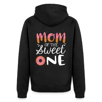 Mama of the sweet - Unisex Premium Organic Zip Hoodie - black - Back - Nico (187cm)