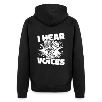 Professeur de musique Professeur de musique Microphone - Veste à capuche bio Premium Unisexe - noir - Dos - Nico (187cm)
