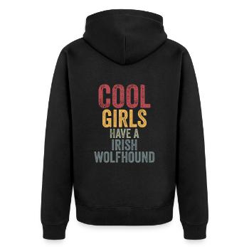 Les filles cool ont un lévrier irlandais - Veste à capuche bio Premium Unisexe - noir - Dos - Nico (187cm)