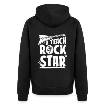Professeur de musique Professeur de musique Guitare - Veste à capuche bio Premium Unisexe - noir - Dos - Nico (187cm)
