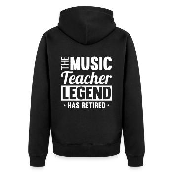Musiklehrer Musik Lehrer - Unisex Premium Bio Zip Hoodie - Schwarz - Hinten - Nico (187cm)