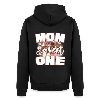 Mama of the sweet - Unisex Premium Organic Zip Hoodie - black - Back - Nico (187cm)