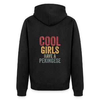 Les filles cool ont un pékinois - Veste à capuche bio Premium Unisexe - noir - Dos - Nico (187cm)
