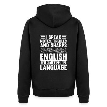 Musiklehrer Musik Lehrer Komisch - Unisex Premium Bio Zip Hoodie - Schwarz - Hinten - Nico (187cm)