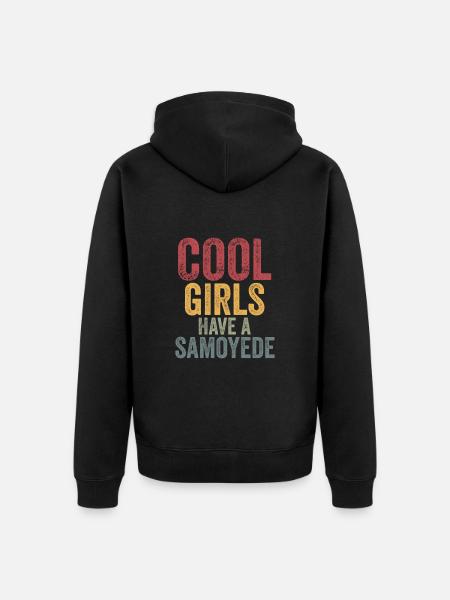 Cool girls have a samoyede - Unisex Premium Organic Zip Hoodie - black