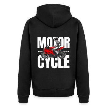 Moto Lifestyle / Moto / Moto motard - Veste à capuche bio Premium Unisexe - noir - Dos - Nico (187cm)
