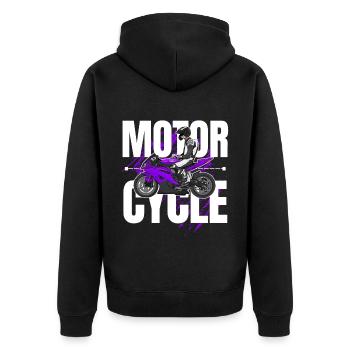Moto Lifestyle / Moto / Moto motard - Veste à capuche bio Premium Unisexe - noir - Dos - Nico (187cm)
