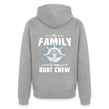 Famille Captain Boat Crew - Veste à capuche bio Premium Unisexe - gris chiné - Dos - Nico (187cm)