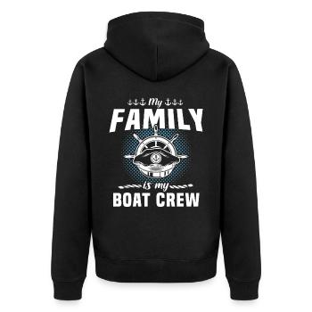 Captain Boat Crew Family - Unisex Premium Organic Zip Hoodie - black - Back - Nico (187cm)