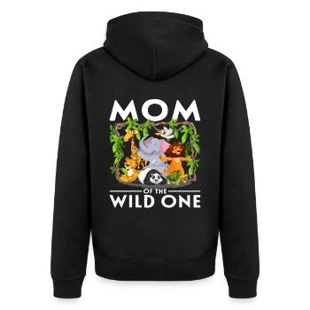 Mama Geburtstag Jungen Mädchen Zoo - Unisex Premium Bio Zip Hoodie - Schwarz - Hinten - Nico (187cm)