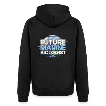 Meeresbiologe Ozean Geschenk Meeresbiologie - Unisex Premium Bio Zip Hoodie - Schwarz - Hinten - Nico (187cm)
