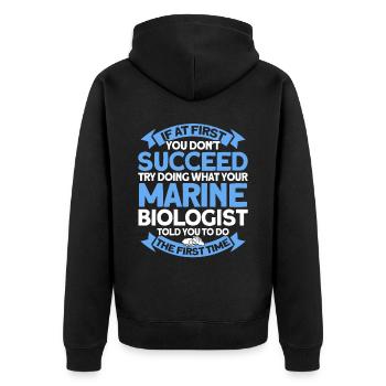 Meeresbiologe Ozean Geschenk Meeresbiologie - Unisex Premium Bio Zip Hoodie - Schwarz - Hinten - Nico (187cm)