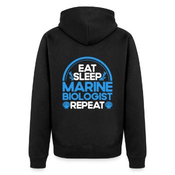 Meeresbiologe Ozean Geschenk Meeresbiologie - Unisex Premium Bio Zip Hoodie - Schwarz - Hinten - Nico (187cm)