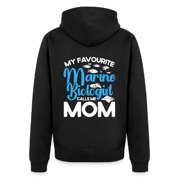 Meeresbiologe Ozean Geschenk Meeresbiologie - Unisex Premium Bio Zip Hoodie - Schwarz - Hinten - Nico (187cm)
