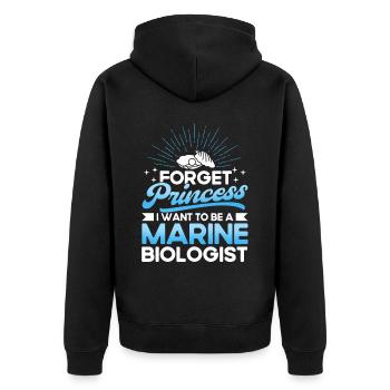 Meeresbiologe Ozean Geschenk Meeresbiologie - Unisex Premium Bio Zip Hoodie - Schwarz - Hinten - Nico (187cm)