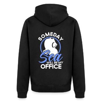 Meeresbiologe Ozean Geschenk Meeresbiologie - Unisex Premium Bio Zip Hoodie - Schwarz - Hinten - Nico (187cm)