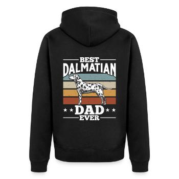 Bester Dalmatiner Papa - Unisex Premium Bio Zip Hoodie - Schwarz - Hinten - Nico (187cm)