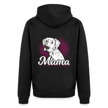 Mama Dalmatiner Hund Liebhaber - Unisex Premium Bio Zip Hoodie - Schwarz - Hinten - Nico (187cm)