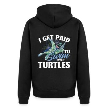 Meeresbiologe Ozean Geschenk Meeresbiologie - Unisex Premium Bio Zip Hoodie - Schwarz - Hinten - Nico (187cm)