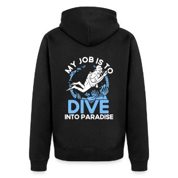 Meeresbiologe Ozean Geschenk Meeresbiologie - Unisex Premium Bio Zip Hoodie - Schwarz - Hinten - Nico (187cm)