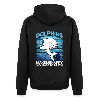 Meeresbiologe Ozean Geschenk Meeresbiologie - Unisex Premium Bio Zip Hoodie - Schwarz - Hinten - Nico (187cm)